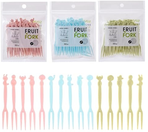 Tenedores Pequeños De Frutas Para Niños, 150 Piezas Mini Pinchos Para Fruta Postre Picos Postre Tenedores Plástico Mini Tene-dores Infantiles Fruta Para Empezar, Tartas, Postres, Bento