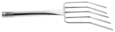 Parliky Fourche à Germer Les Haricots en Acier Inoxydable 5 Dents Grosse Taille, Outil de Jardinage Mobile pour Repiquage, Pelle à Terre Compacte pour Semis et Entretien du Jardin