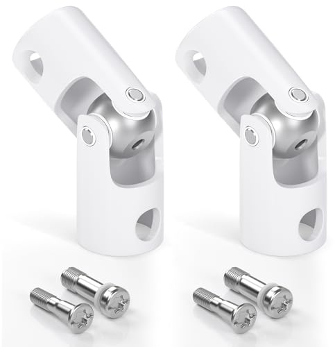 Zalava Lot de 2 Genouillère d’entraînement pour Volet Roulant Ø12mm-Ø12mm | Rotule d’articulation pour Manivelle et Sortie de Caisson de Volet Roulant/Store,Joint de Cardan Femelle en Inox Laqué Blanc