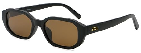 ZOL Valencia Occhiali da Sole Unisex Polarizzati UV400, Montatura Squadrata in Policarbonato Leggera e Resistente, Cerniere Rinforzate, Anti Riflesso, Eleganti per Guida e Outdoor (Black Toffee)