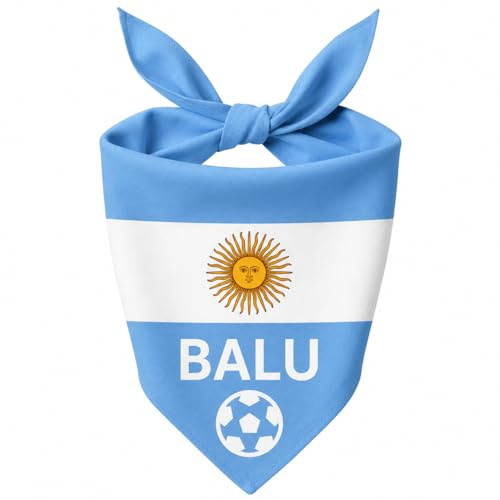 Bandana Personalizzata per Cane con Nome – Foulard per Cani Personalizzabile con Testo e Simbolo – Lavabile – Prodotto e Personalizzato in Europa (Argentina, L)
