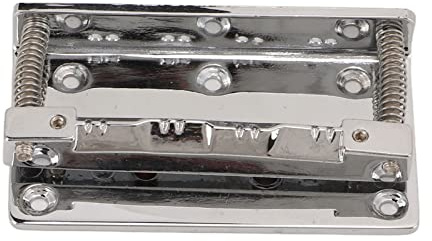 Aumotop Metal Mandolin Bridge 8 String Ersättning för Musiker med Justerbar Tonhöjd och Höjd - Silver