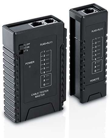 CSL Network Cable Tester - RJ45 RJ11 Patch Cable Tester - LAN Ethernet Line Tool