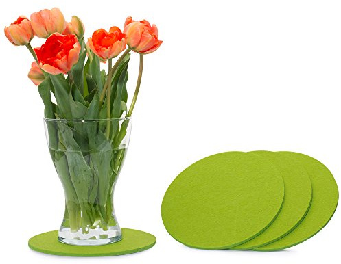 FILU Sottobicchiere in Feltro Rotondo, 25cm, Confezione da 4 (Colore e Dimensioni selezionabili)