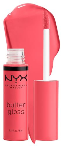 NYX Professional Makeup Gloss à Lèvres Repulpant, Effet Lèvres Pulpeuses, Non Collant, Texture Douce et Crémeuse, À Porter Seul ou avec Rouge à Lèvres, Butter Gloss, Teinte : Sorbet (36)