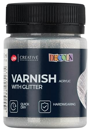 Decola - Vernice acrilica con effetto glitter - 50 ml per colori acrilici - Protegge le opere d'arte dai raggi UV, dalla polvere e dall'ingiallimento - Di Nevskaya Palitra
