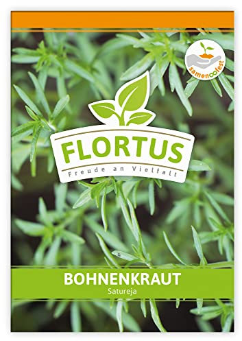 FLORTUS Bohnenkraut | Kräutersamen | Bohnenkrautsamen | Samen zur Anzucht für Garten, Balkon, Küche & Fensterbank