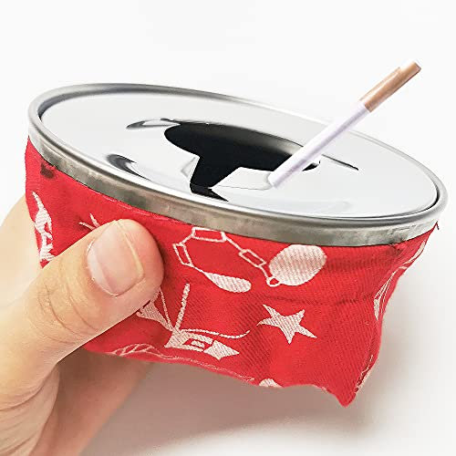 HWI Posacenere per sacco a forma di sacco di sabbia, in acciaio inox, 4 posacenere per barca, camper (rosso)