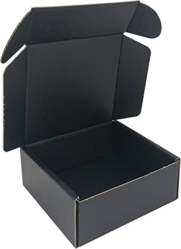 CH-BOX 50 Pack 13x13x5cm (5x5x2'') Small Corrugated Cardboard Postal Boxes Black for Shipping Mailing Packaging Royal Mail Small Parcel (CM552B)