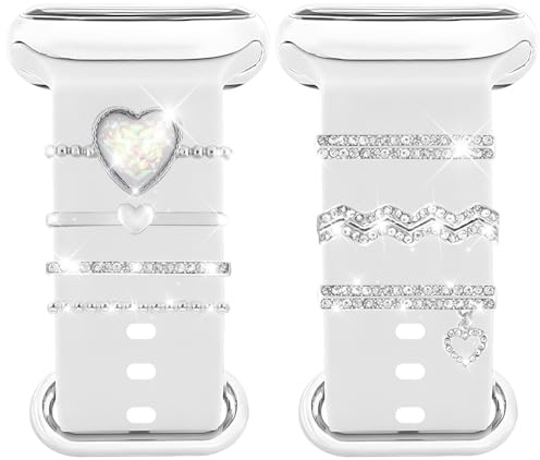 Joycabin Klockarmband, berlocker, klockarmband, berlocker, berlocker, armband, metalldekoration med spänne för Apple Watch Series 8 7 6 5 4 3 2 1