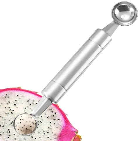 Cortador de bolas de frutas, cuchara de bola de frutas de acero inoxidable, bola de sandía, utensilios de cocina de grado alimenticio con mango ergonómico para sandía, sorbete, frutas