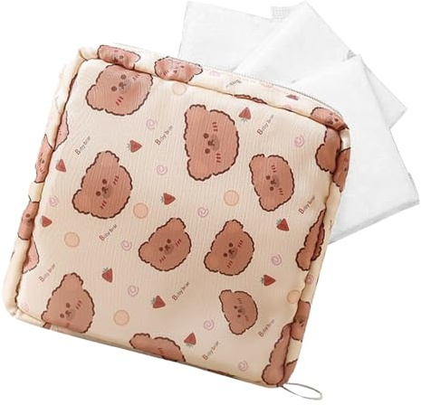 Förvaringsväska för – bärbar tampongsväska med tryck | söt liten väska för diskret skydd och organisering av dina band och tamponger, perfekt för arbete,