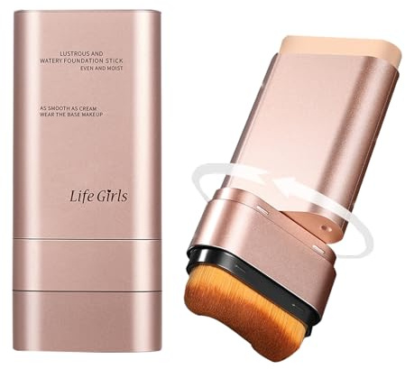 Makelloser Eraser Foundation Stick, Feuchtigkeitsspendender Foundation-Stift Mit Eingebautem Pinsel, Leichte, Aufbaubare Mittlere Bis Volle Deckkraft für Ein Natürliches Finish (Elfenbein, 1 Stück)