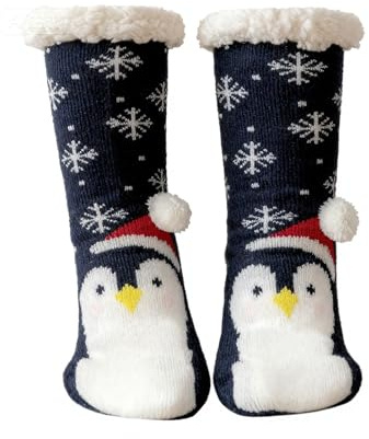 Dongcill Calcetines de Navidad para mujer y hombre, zapatillas cálidas, calcetines de invierno, calcetines de Navidad para adultos, decoraciones navideñas