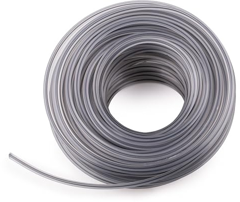 MIVOS grästrimmer-tråd 2,4 mm x 15 m – kvadratisk klipptråd trimmersladd, trimmertråd – grästrimmerspolar – friklippare trådar för gräsmatta, ogräs – trädgårdsarbete