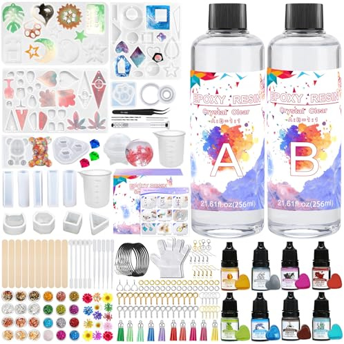 Kit de Resina Epoxi,Kit Resina Epoxi Transparente 250ml Kit Resinas Epoxi
