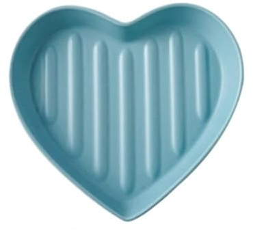 gratängform Hjärtformad keramisk bakform Snack och efterrättstallrik(Blue)