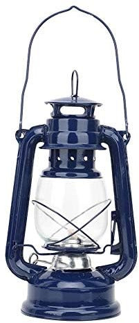 Blizzard Hurricane Oil Lamp Brennende Laterne Vintage Petroleumlampe Iron Lantern Oil Lamp Decoration(Blue)