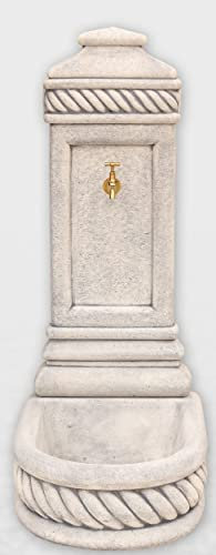 Fontaine Murale Modèle Levante 110x45x60cm. pour le jardin. En béton allégé. Gris