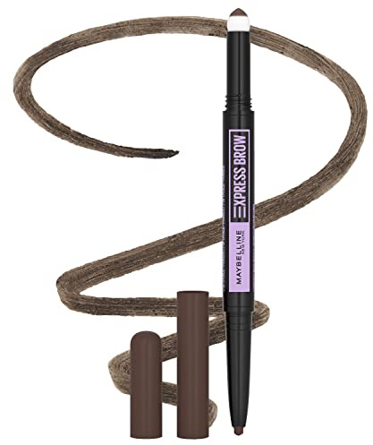 Maybelline Express Brow 2-In-1 Pencil and Powder Eyebrow Makeup, Deep Brown, 1 Count