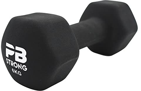 PERFORMBETTER+ Neopren Kurzhantel, Rutschsichere Hantelgewichte in Einheitsgröße für Krafttraining & Muskelaufbau, Einzeln (6)