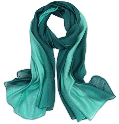 LumiSyne Seidenschal Damen Farbverlauf Baumwolle Leinen Seidentuch Mode Eleganten Leichte Weich Halstuch Sonnencreme Stola Ganzjährig