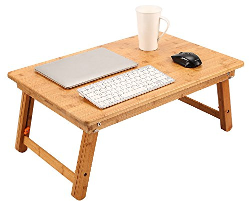 Nnewvante Large Floor Desk Foldable Table for Adults, Bamboo 65x45cm