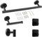 Toallero de Baño, Accesorios baño,Que Incluye 1 toallero, 1 portarrollos y 3 Ganchos. El Conjunto Completo Ofrece soluciones prácticas para el baño (Negro)
