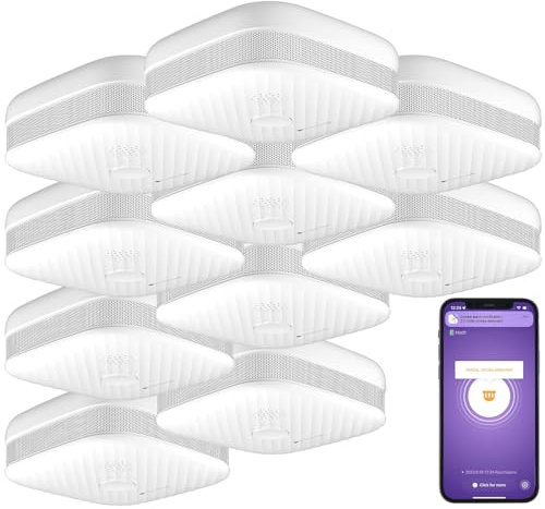 VisorTech Rauchwarnmelder: 10er-Set WLAN-Rauch- & Hitzemelder mit weltweiter App-Benachrichtigung (Rauchmelder App, Rauchmelder auf Handy, Alarmanlage)