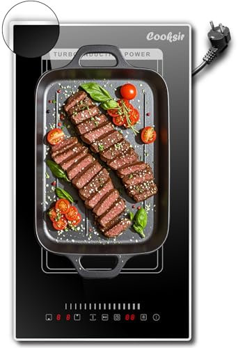 Induction Hob Plug in 13Amp Cooksir, 2800W Induction Hob 2 Zone, Portable Electric Hob with Flexible Zone, Framed Protective Glass, Double Induction Cooktop with Timer, Safety Lock