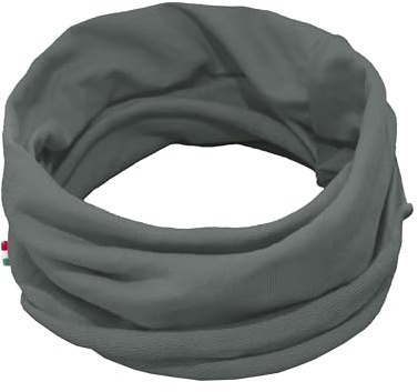 TMK Scaldacollo Multifunzionale Copricapo Sciarpa Unisex 100% Cotone cod.1212 (1, Grigio Scuro, Adulto)