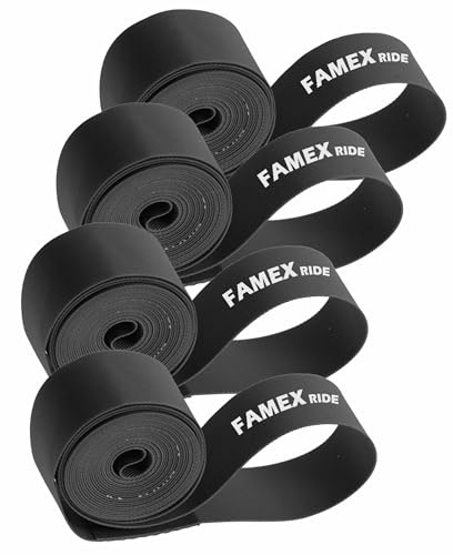 FAMEX RIDE 4Pcs Premium PVC Bike Tire Rim Tape, Bicycle Inner Tube Protection Pad, Mountain Bike Tire Liner RED 700C (29)