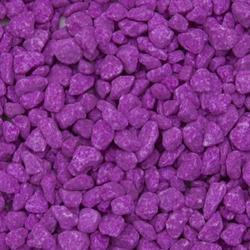 Dihl Gravier pour aquarium de couleur violette fluorescente, 3 mm à 8 mm, substrat naturel non toxique pour poissons, reptiles aquatiques, arthropodes, crustacés et amphibiens, 1 kg violet