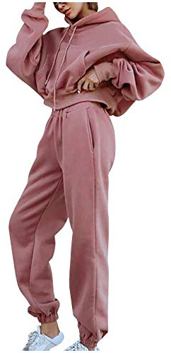 Generico Tute da Ginnastica da Donna Estiva Due Pezzi Tuta Donna Curvy Yoga Jogger Outfit Comoda Pullover+pantaloni con Cerniera Set Sportivo Donna Invernale Tuta Tempo Libero