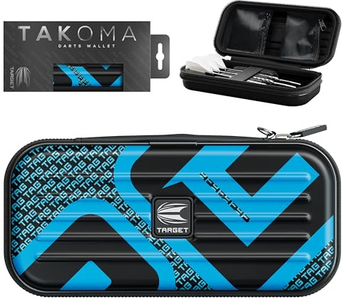 Target Darts Takoma Tag Cartera de Dardos, Tamaño Regular, Azul | El Estuche de Dardos Tiene Capacidad para 3 Dardos | Soporte Protector de Dardos de EVA con Bolsas Interiores con Doble Cierre
