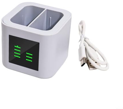 Dörrklocka batteriladdare, LED digital display V4 dörrklockbatteri, dubbel laddningskapacitet, för ringdörrklocka V4, 6,1 x 6,1 x 5,2 cm