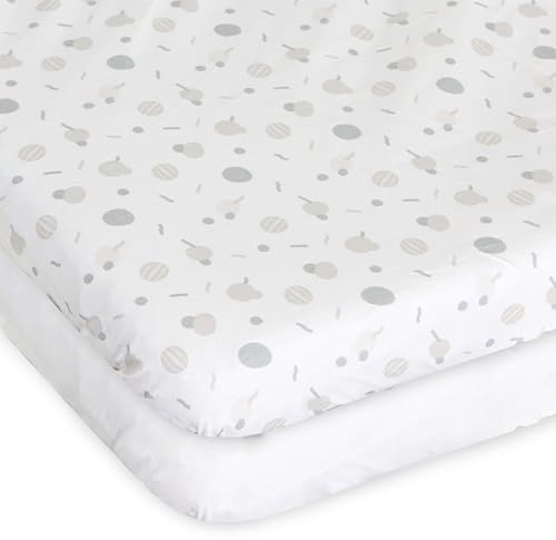 Chicco Next2Me Crib Sheets (Pack of 2), 100% Soft Cotton, Original and Official Accessory for Next2Me Co-Sleeping Crib, Cotton and Confetti, 09101127210990