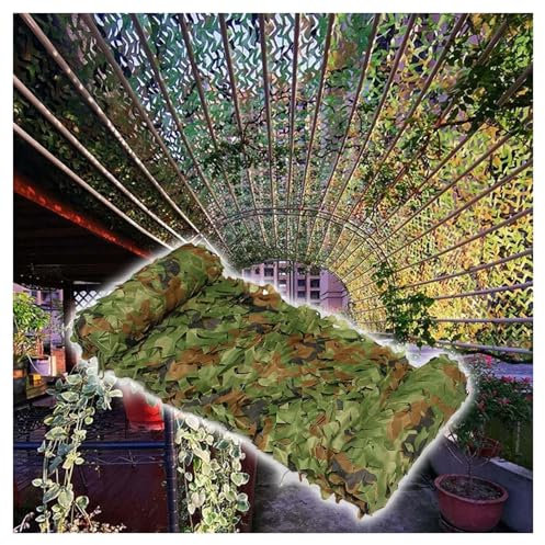 HAKGKLVBVG 210D Military Camouflage Netting Sun Protection Net, Privacy Screen Camouflage Net Camo Netting- For Hunting, Balcony, Garden, Car Cover, Fence 150x400cm/4.9x13.1ft
