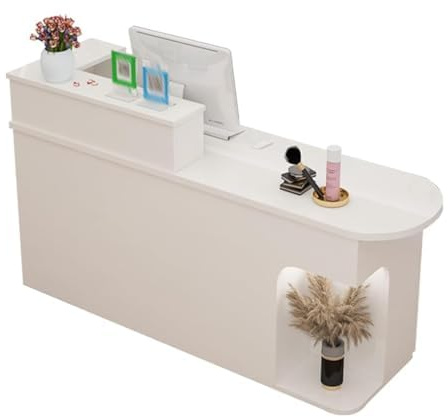 Receptionsskrivbord med låsbara lådor, främre bänkbord för kontor, salong och detaljhandel