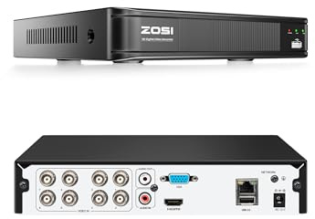 ZOSI H.265+ 5MP 3K Lite CCTV DVR 8 Channel Full 1080p, AI Human Vehicle Detection, Remote Access, Hybrid Capability 4-in-1(Analog/AHD/TVI/CVI) Surveillance DVR for Security Camera (No Hard Drive)