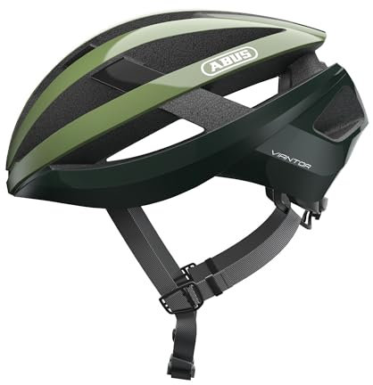 ABUS Rennradhelm Viantor - Sportlicher Fahrradhelm für Einsteiger - für Damen und Herren - Opalgrün, Größe S