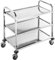 BPT Edelstahl Servierwagen mit 3 Böden Partition Küchenwagen，Restaurant Hotel Schul Servierwagen (85 x 45 x 89cm)