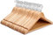 KEPLIN Strong Natural Wood Wooden Coat Hangers with 360 Degree Rotatory Hook & Round Trouser Bar & Shoulder Notches - Durable Wardrobe Space Saver - Suitable for Coat, Jacket, Suit, Jumper (20Pack)