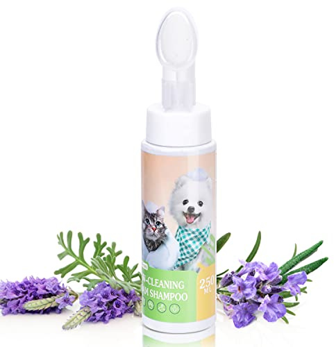 Nobleza Shampooing Sec Doux pour Chien et Chat et Lapin,Après Avoir promené Le Chien,Avant d'aller au lit,Shampooing Chaton et Chiot,Lavage sans Eau ni Rinçage Senteur de Lavande 250 ML
