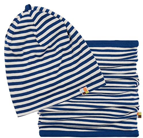 loud + proud Juego de Gorro + Bufanda Tubular, Certificado Gots, Ultramarine, 39-41 Unisex bebé