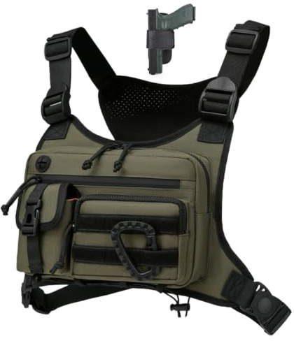 Outdoor Chest Bag For Men and Women, Tactical Vest For Running, Cycling, EDC Chest Pack Rig For Sports and Workouts