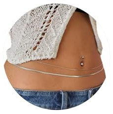 Hebterrka Goldene Taillenkette oder Versilberte Körperkette, Premium Bauchketten aus Edelstahl, Korrosionsbeständig, Anlaufsicher und Hypoallergen, Körperschmuck für Frauen