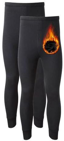 VEARZ Mens Thermal Underwear Long Johns – Adults Warm Baselayer 2 Pack Thermal Trousers Size UK S-2XL