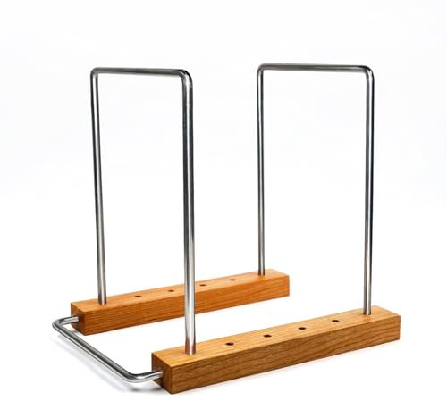 LP Schallplatten-Aufbewahrungshalter, Kirschholzhalter, Albumständer, Vinyl-Schallplatten-Display-Ständer, Schallplatten-Sammelhalter für Alben, LP-Aufbewahrung (Edelstahl)