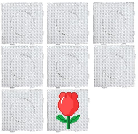 YFLeomry Lot de 8 grandes plaques de perles à repasser - Plaque carrée - 13,5 x 13,5 cm - Pour modèles de perles à repasser de 5 mm - Transparent